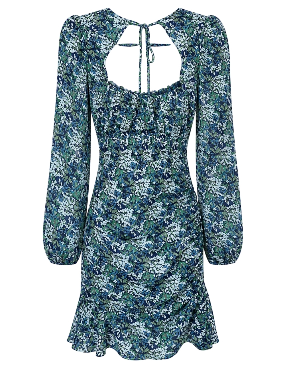 ASTR the Label Floral Ruched Open Back Mini Dress | Size M